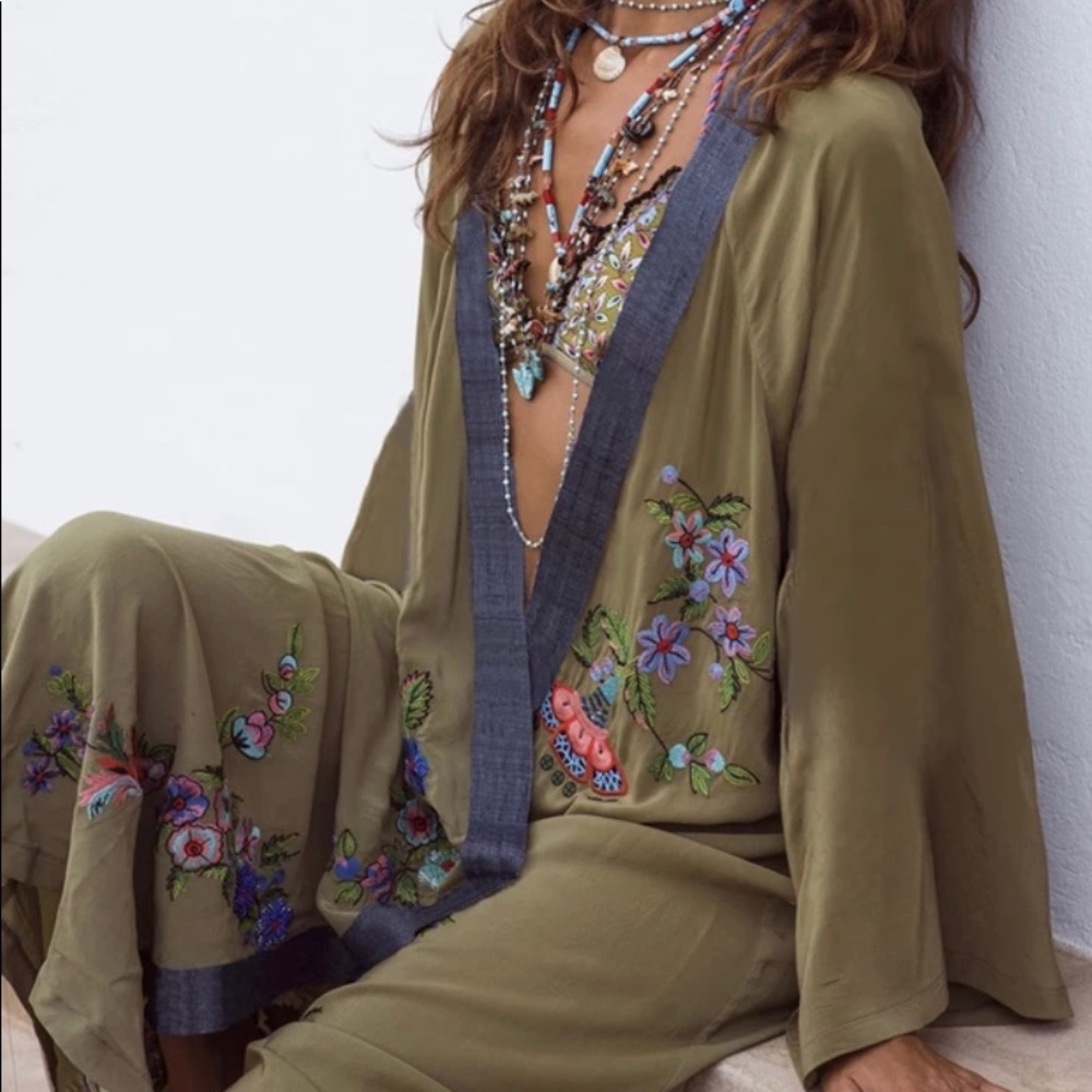 Embroidered Boho Kimono